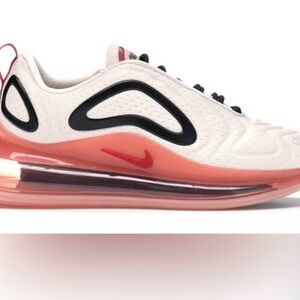 Nike White and Coral Air Max 720 Sneakers
